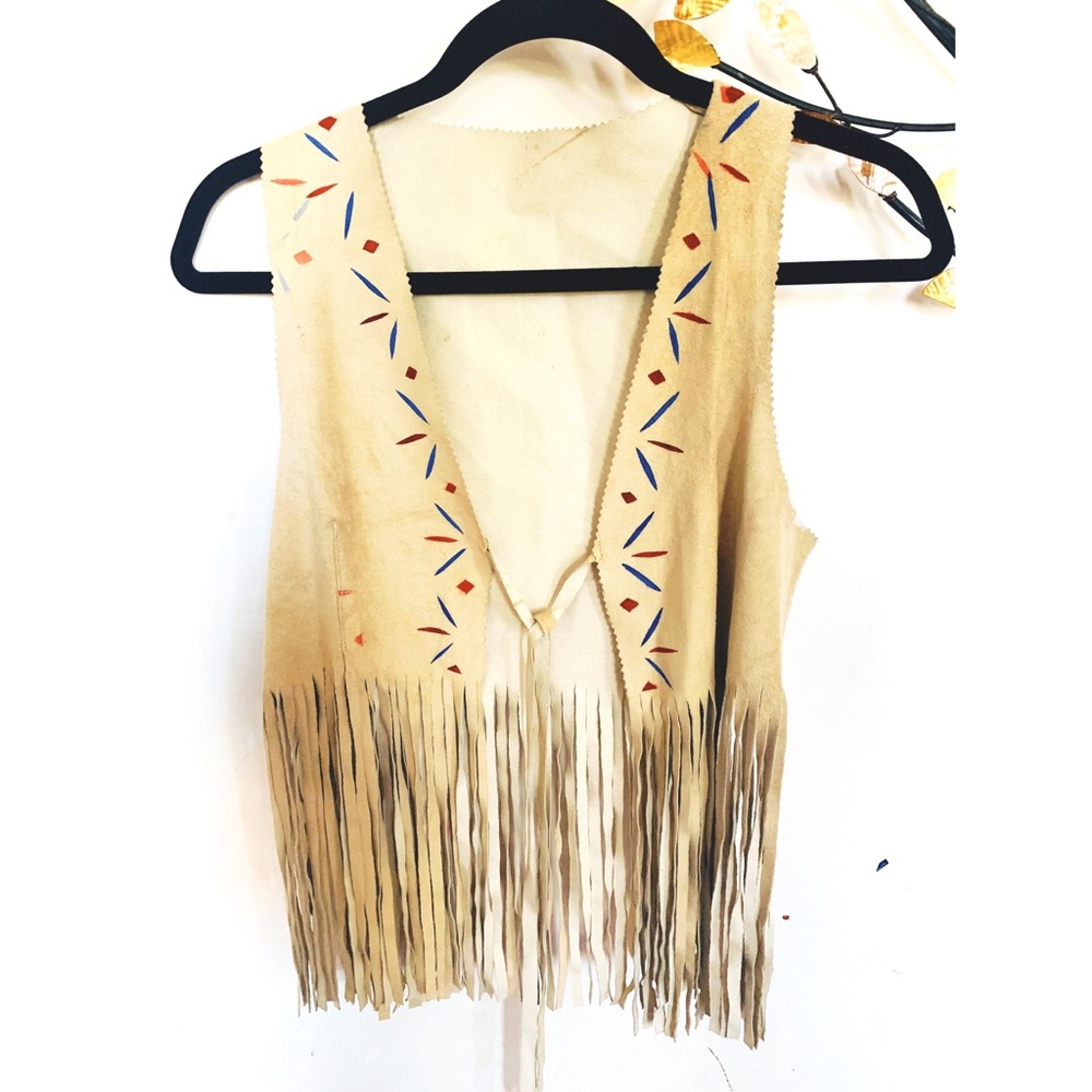 💥SOLD!!!💥Vintage Suede Fringe Vest